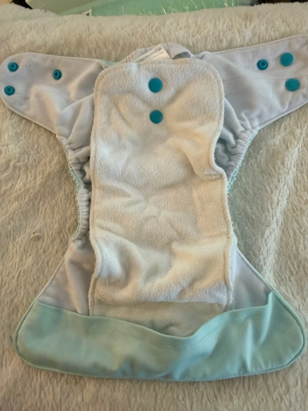5/$25 Kids Adjustable Cloth Diaper Light Blue Multi-Snap